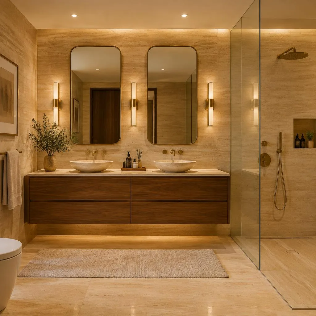 After bathroom design & remodel design concept: From dated to deeply restorative.