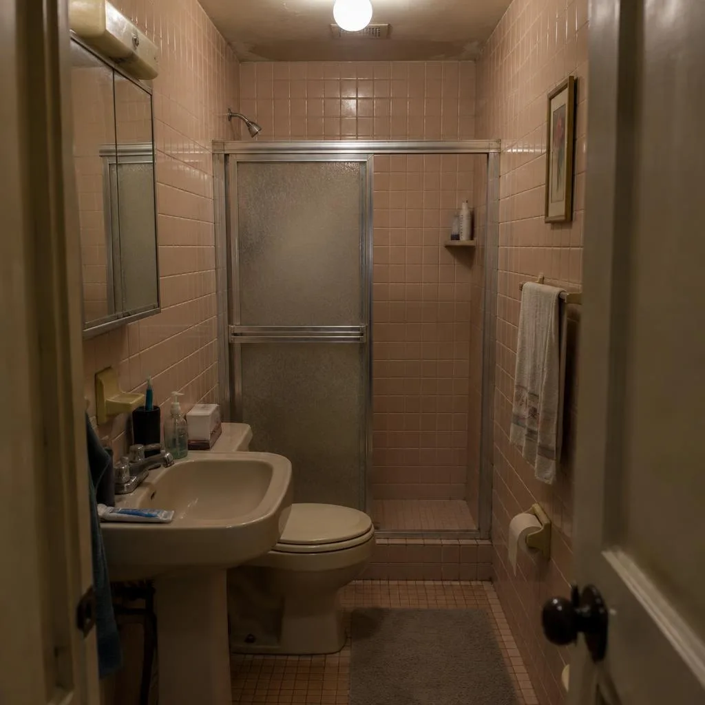 Before bathroom design & remodel design concept: Small space. Spa-level possibilities.