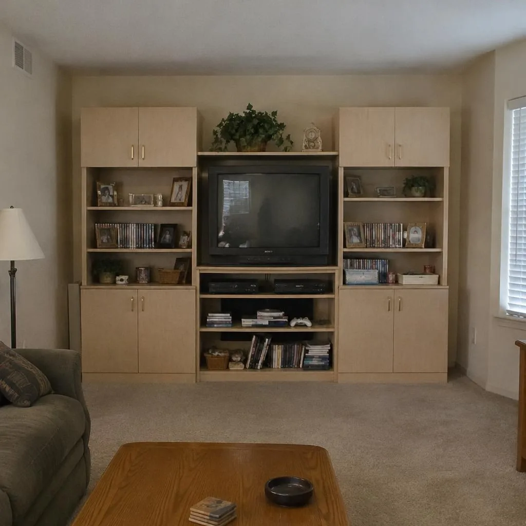 Before custom cabinetry & millwork design concept: From flat-pack to forever.