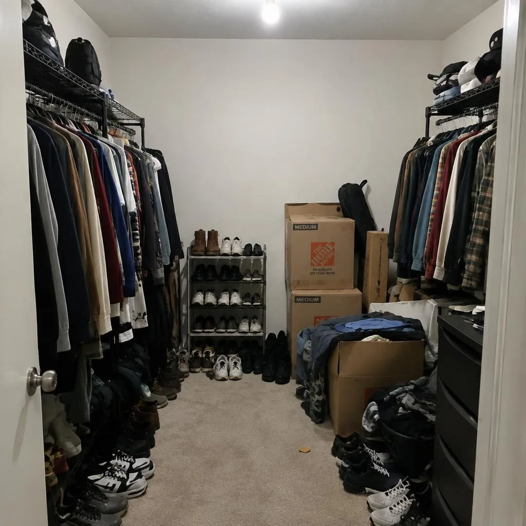 Before custom closets & storage design concept: A spare room becomes a dressing room.