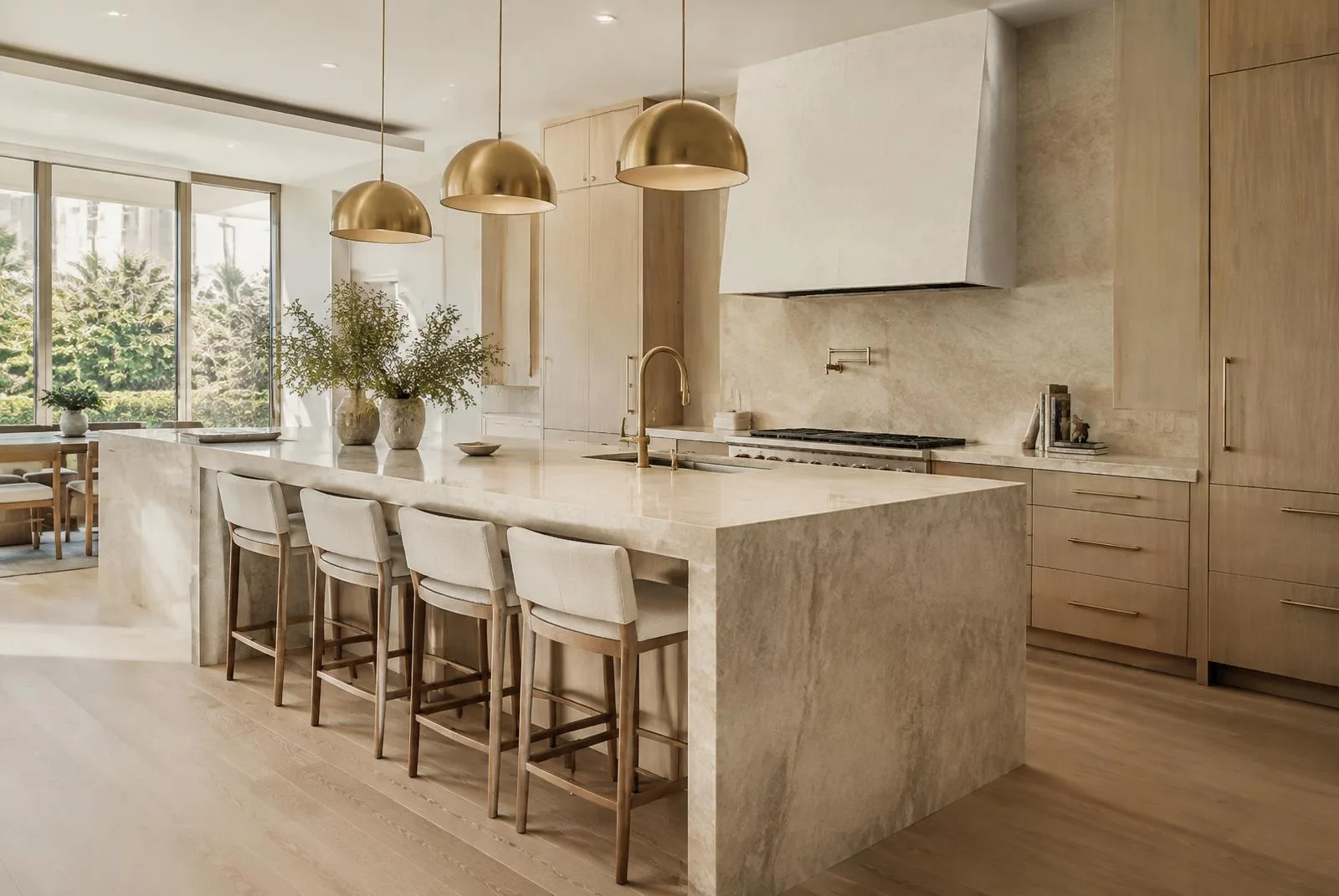 Warm oak and travertine kitchen inspiration Warm oak and travertine kitchen inspiration